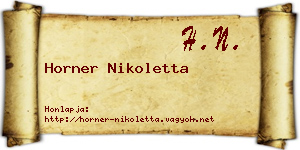 Horner Nikoletta névjegykártya